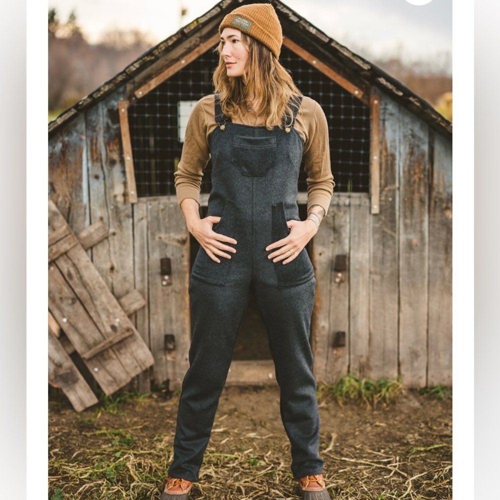 Revivall Women’s 100% Wool Overalls Extra Small Color Iron